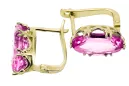 8K žluté zlato 333 Amethyst náušnice vec021x-am Russian Soviet USSR Vintage Jewlery Art Deco style